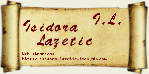 Isidora Lazetić vizit kartica